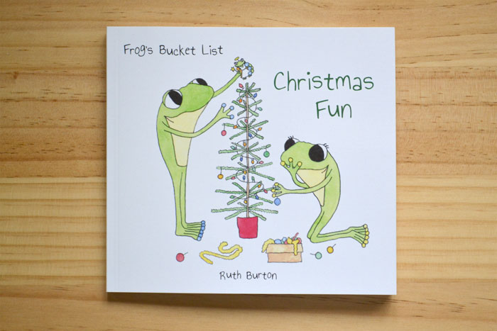 A photo of the Frog's Bucket List 'Christmas Fun' book by Ruth Burton.