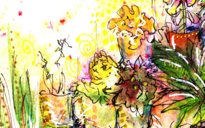 Mixed Media Mindfulness Art Inspired by my Spring Garden