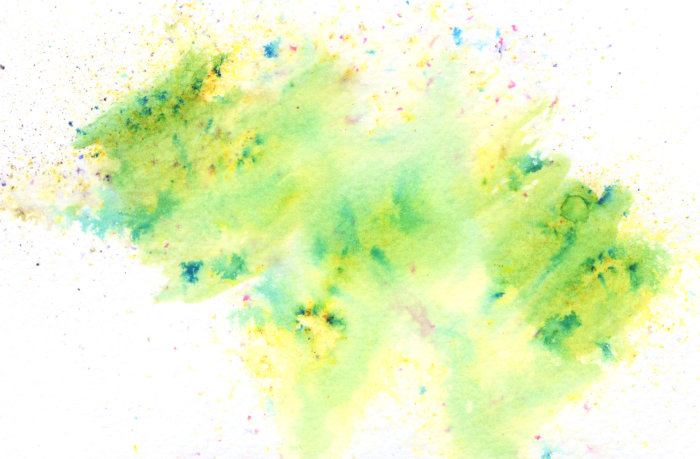 A test swatch of paint powder - Lime Green.