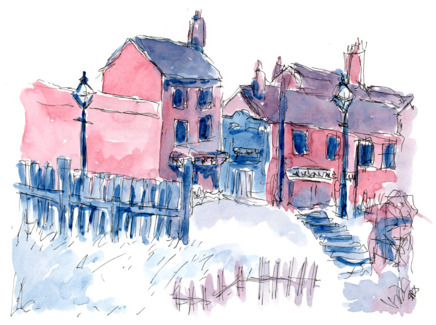 The third 'limited colour palette' painting by Ruth Burton Artist. Two colours have been used in the painting.