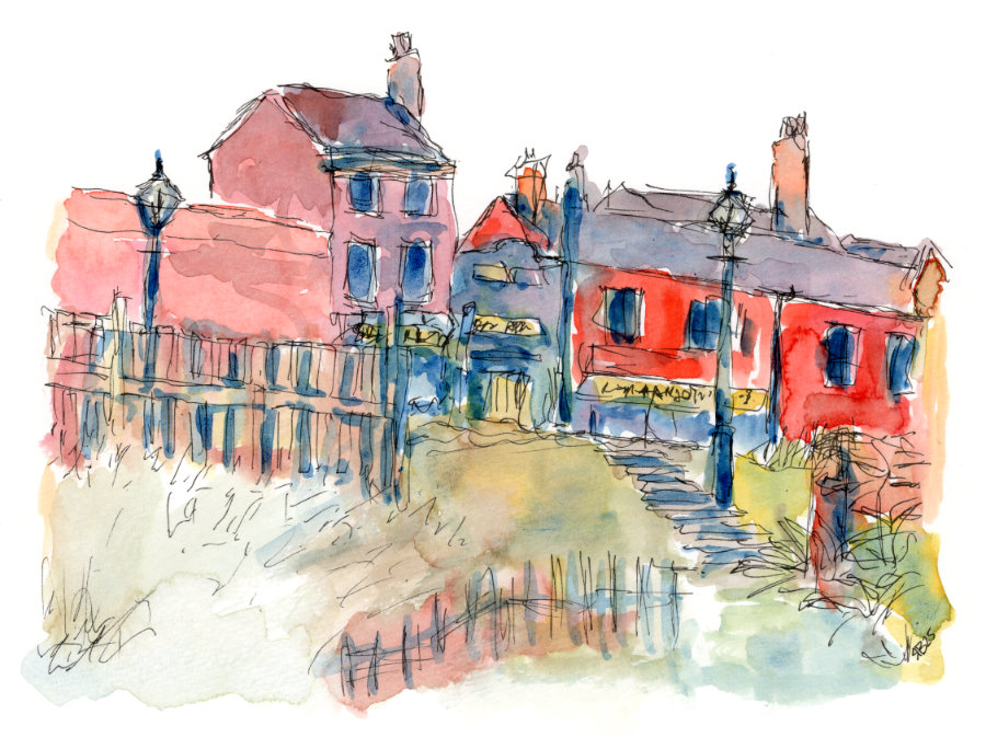The first painting in the watercolour challenge by Ruth Burton Artist. Four colours have been used in the painting.