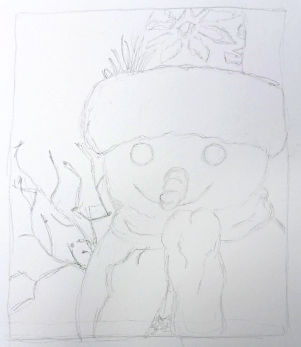 A pencil sketch drawing by Ruth Burton Artist.