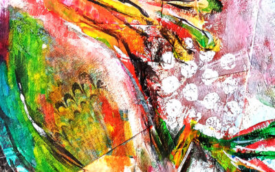 Mixed Media Frog Paintings – Four Pieces of Colourful Frog Art