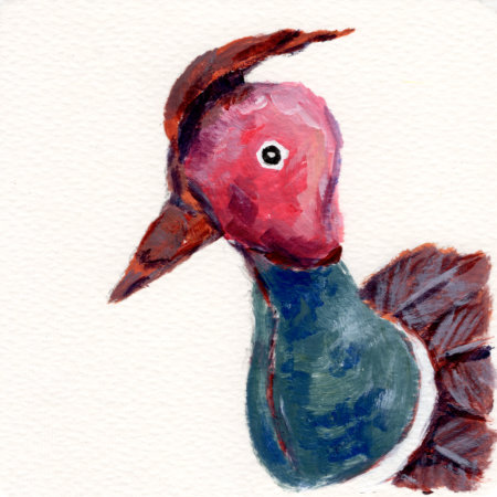 An acrylic painting of Plucky the pheasant by Ruth Burton Artist.